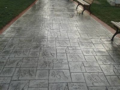 Baskı beton yaya yolu, taş dokulu yüzey